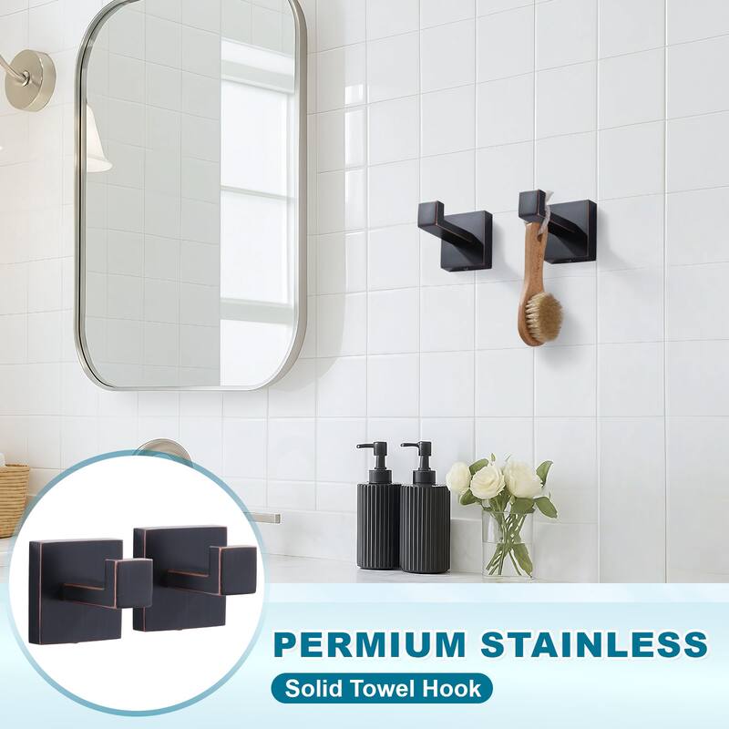 WOWOW J-Hook Wall Mount Robe/Towel Hook 2PCS