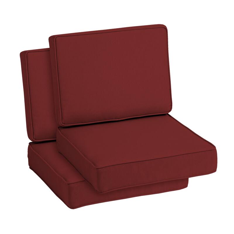 Arden Selections ProFoam Acrylic Deep Seat Cushion Set - 2 Count - Classic Red Acrylic