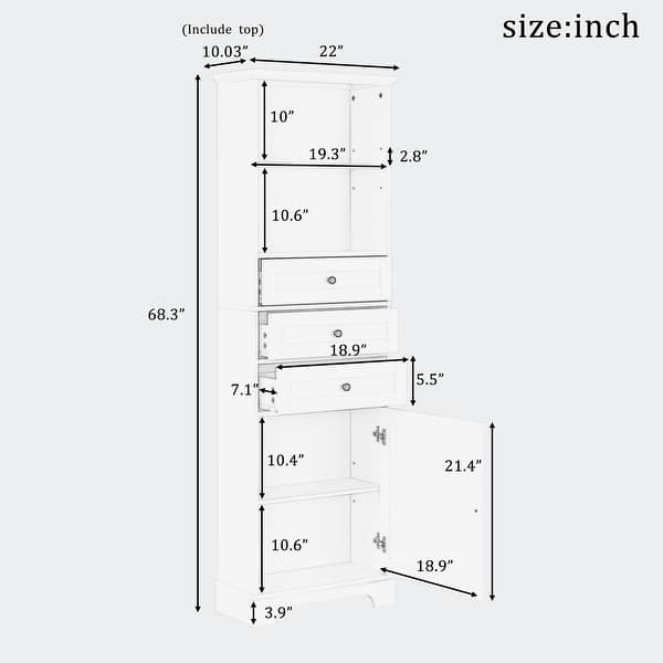 Tall Storage with 3 Drawers and Shelves Bed Bath & Beyond 37291528