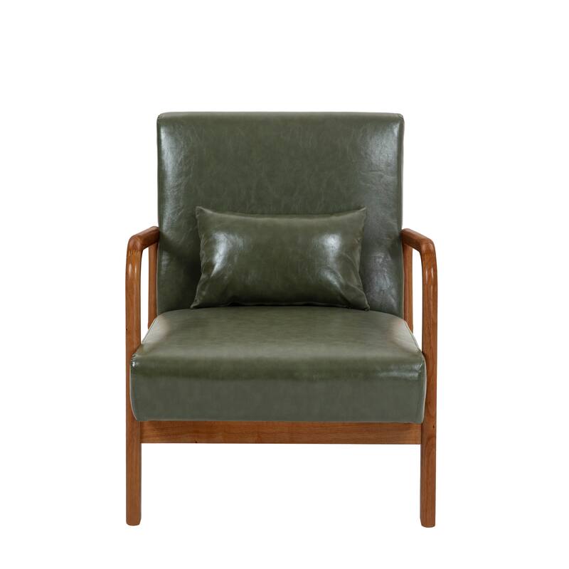2 Set Mid Century ModernUpholstered Accent Chairs Armchair with Pillow
