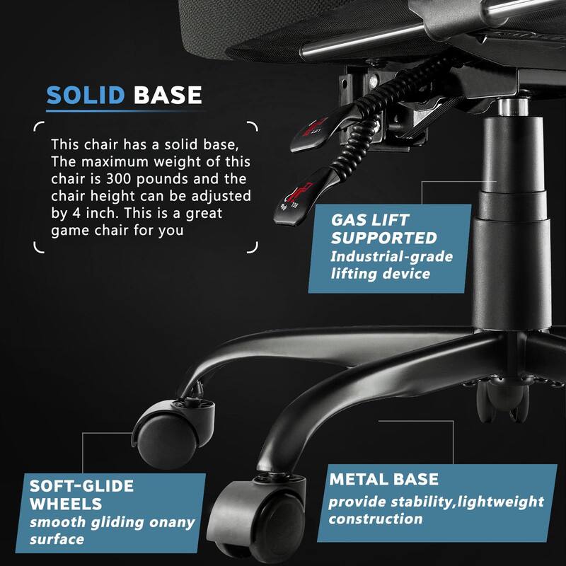 Bossin Gaming Chairs with Footrest, Big and Tall Chair 350lb Capacity, Racing Style Computer Chair with Ergonomic Lumbar Support