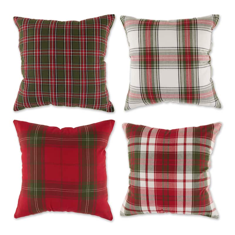 Christmas Plaid Pillow Cover 18x18 (Set of 4)