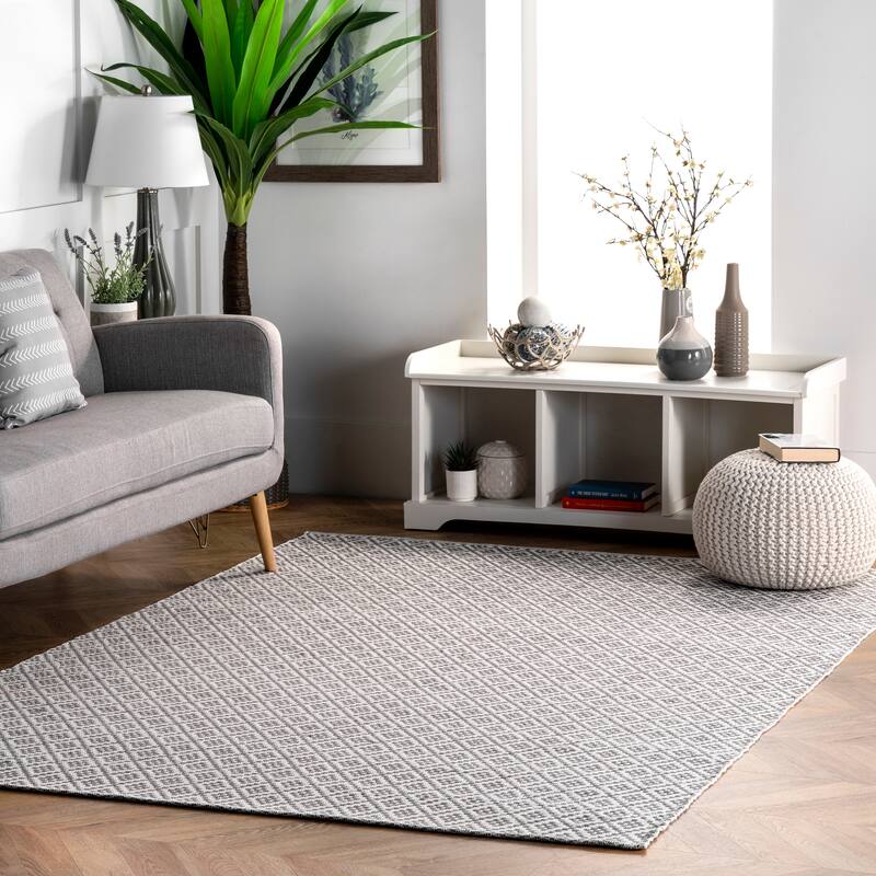 Nuloom Handmade Flatweave Geometric Cotton Area Rug