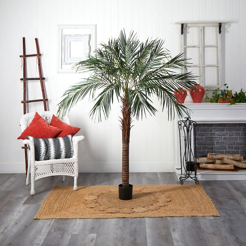 6Ft Robellini Palm Tree Indoor - Tropical Decor Plant 50"x50"x72" - Home Office Living Room Accent - 6ft.