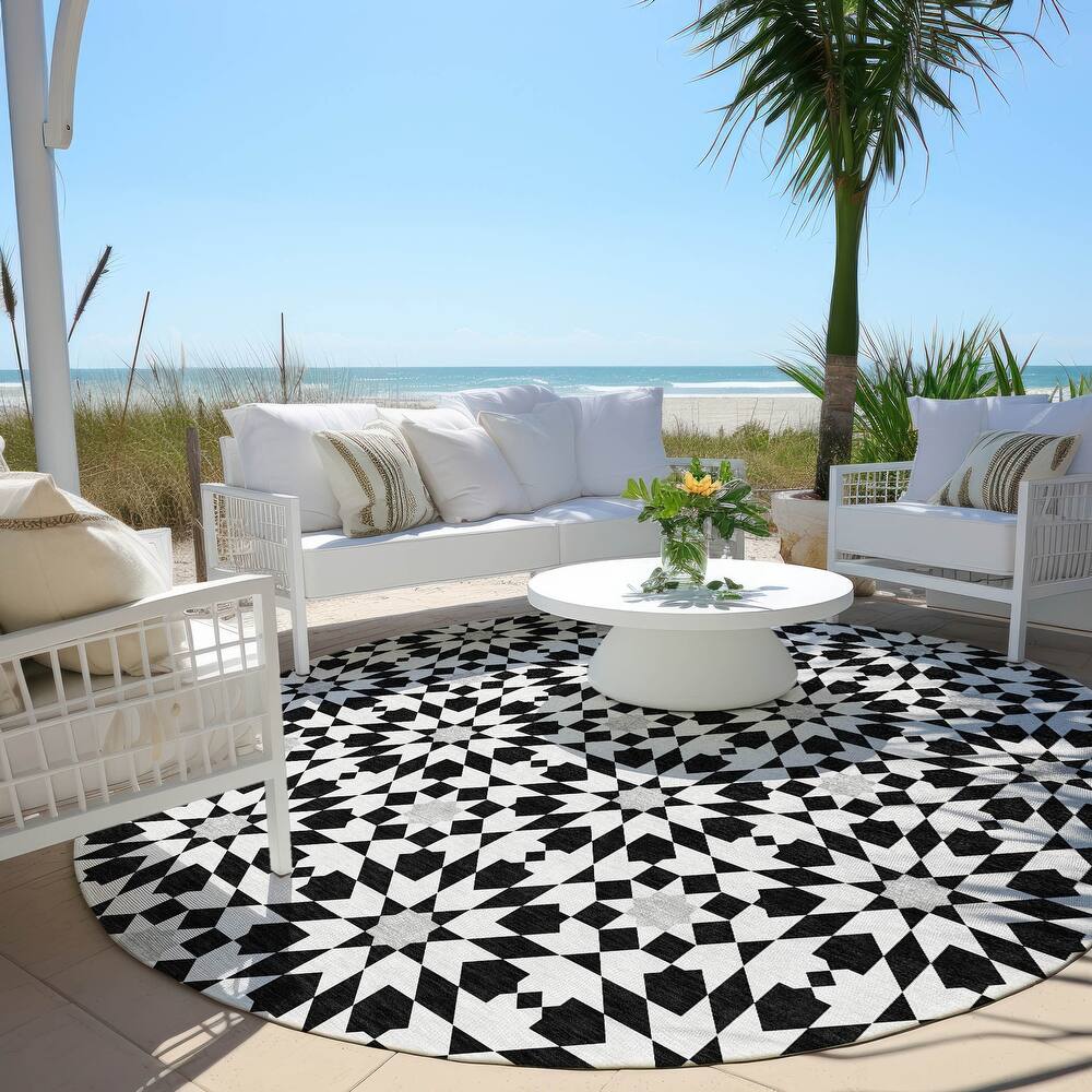 Machine Washable Indoor/ Outdoor Chantille Boho Morrocan Rug
