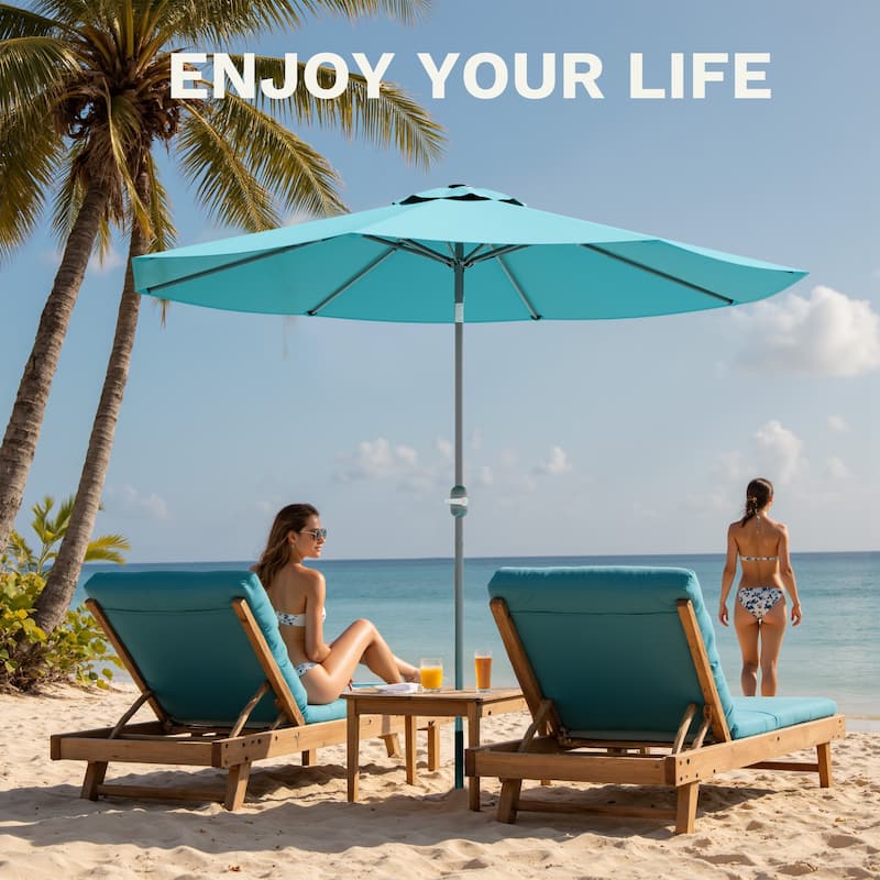 Patiowell 9 FT Outdoor Patio Umbrella, Outdoor Table Umbrella, Yard Umbrella, Market Umbrella with Push Button Tilt and Crank