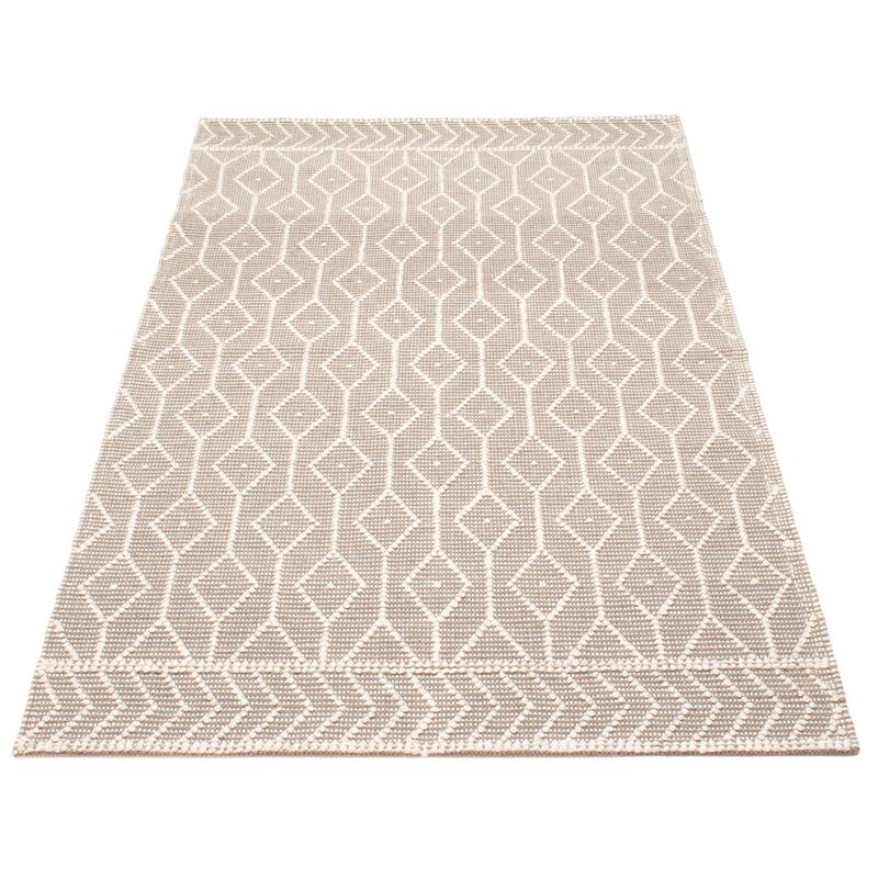 ECARPETGALLERY Braid weave Sienna Brown Wool Rug - 4'11 x 8'0