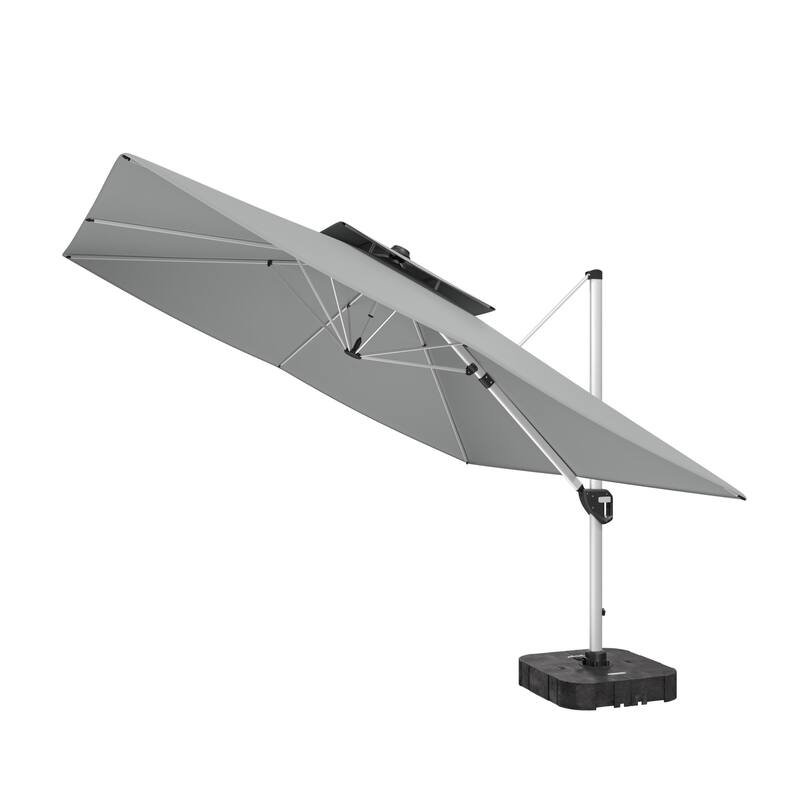 11FT Patio Umbrella Outdoor Square Double Top Umbrella with Base