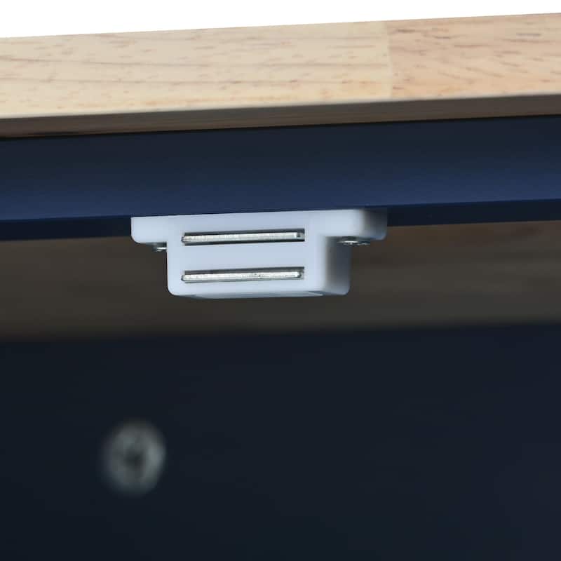 Rolling Kitchen Island with Solid Wood Top and Locking Wheels