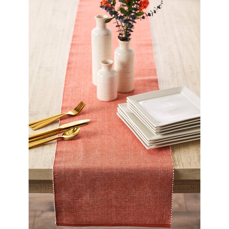 DII Black & White 2-Tone Ribbed Table Runner