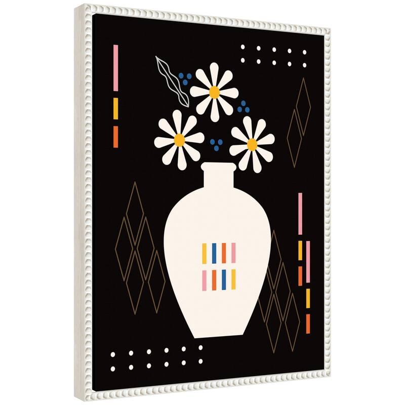 Kate and Laurel Sylvie Black Vase Framed Canvas by Amber Leaders - 18x24