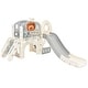 preview thumbnail 1 of 49, Freestanding Castle Climbing Playset with Slide, Tunnel, Ring Toss, and Basketball Hoop - Toy Storage Organizer for Kids Grey