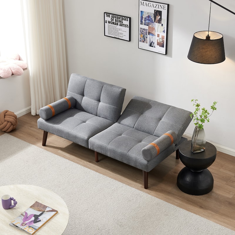 Convertible Sofa Bed Futon With Solid Wood Legs