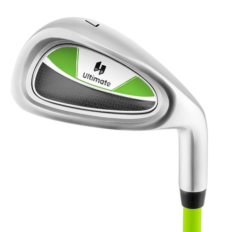 Ultimate Junior #7 Iron for Kids with Fiberglass Shaft & Headcover - See Details - Green
