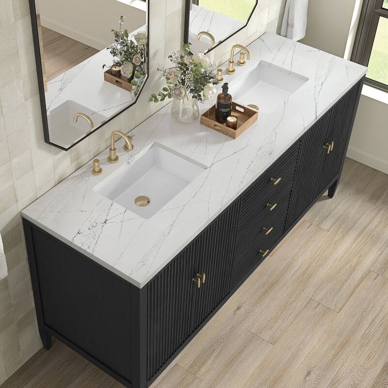 James Martin Vanities 485-V72-3ENC Myrrin 72" Double Basin Wood Vanity