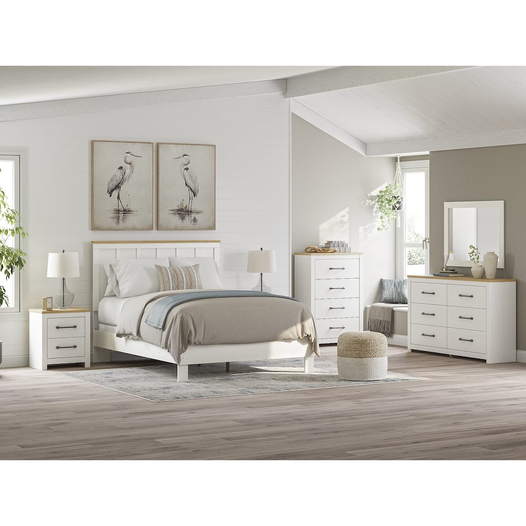 Signature Design by Ashley Linnocreek White Bedroom Mirror - 41.85" W x 1.3" D x 30.67" H