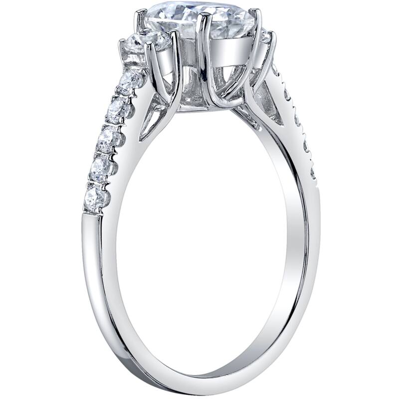 1.5 ct Moissanite Oval Engagement Ring Wedding Band Bridal Set in Sterling Silver