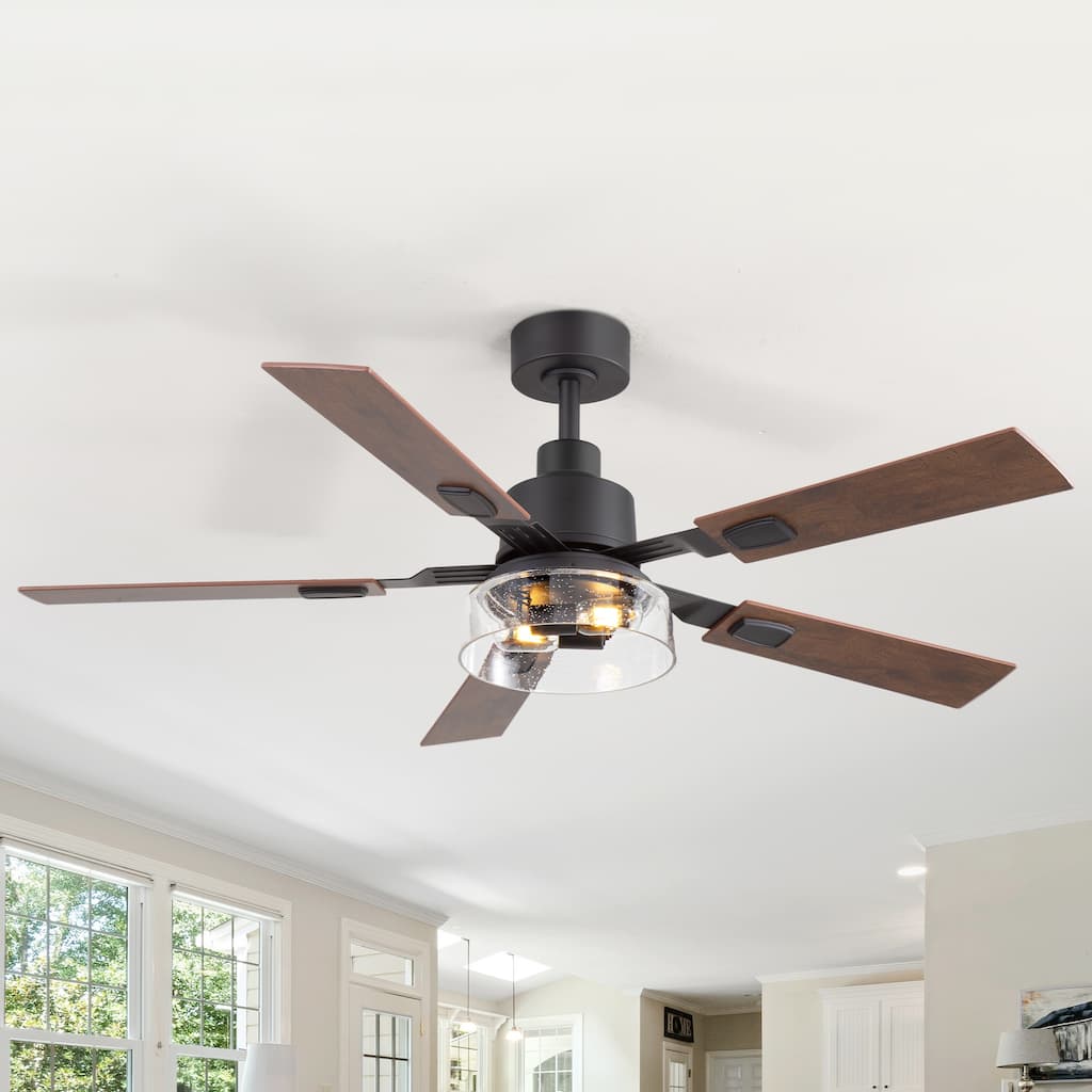Industrial 52" Reversible 5-Blades Ceiling Fan with Remote and Light