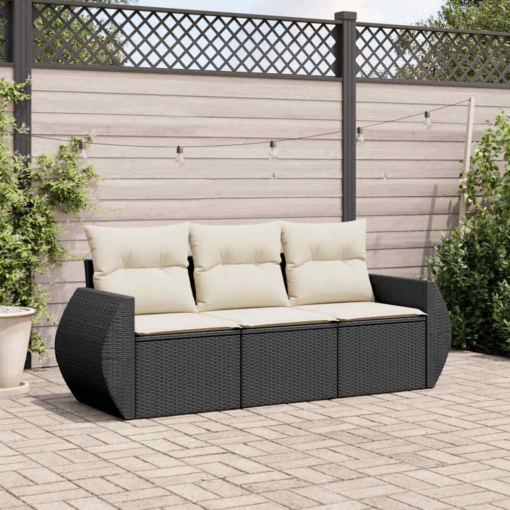 vidaXL Garden Sofa Set Black