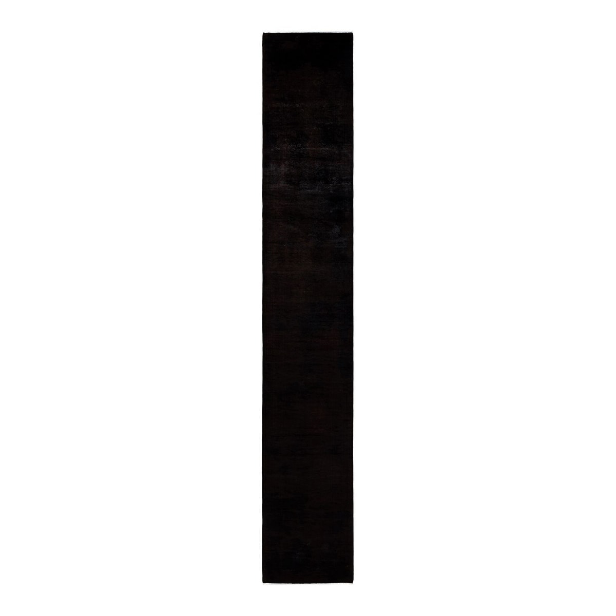 Overton Hand Knotted Wool Vintage Inspired Modern Contemporary Overdyed Brown Runner Rug - 2' 8" x 18' 1"