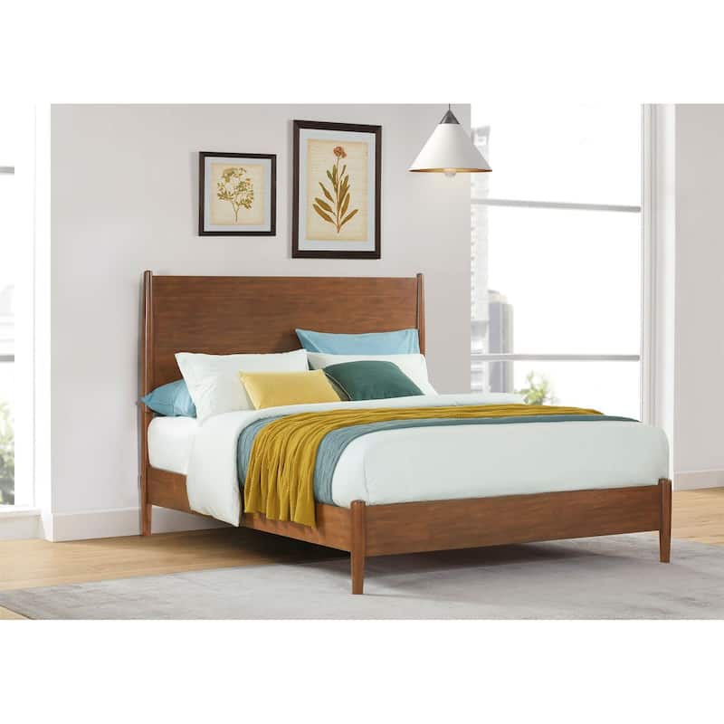 Mid-Century Modern Panel Bed - Cinnamon - California King