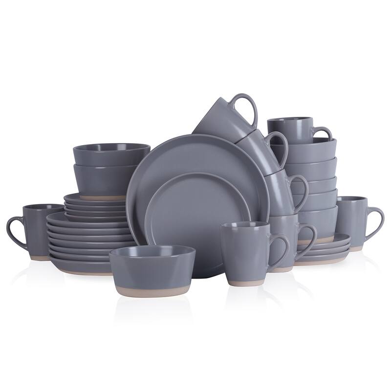 Stone Lain Jules Stoneware Dinnerware Set - Gray - 32 Piece