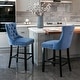 preview thumbnail 40 of 56, Contemporary Tufted Velvet Upholstered Counter Bar Stools Set of 2 Set of 4 - Blue