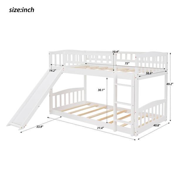 Twin Over Twin Low Bunk Bed with Slide and Ladder - Bed Bath & Beyond ...