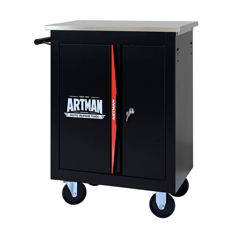 Double Doors Steel MultiFunction Tool Cart with Wheels