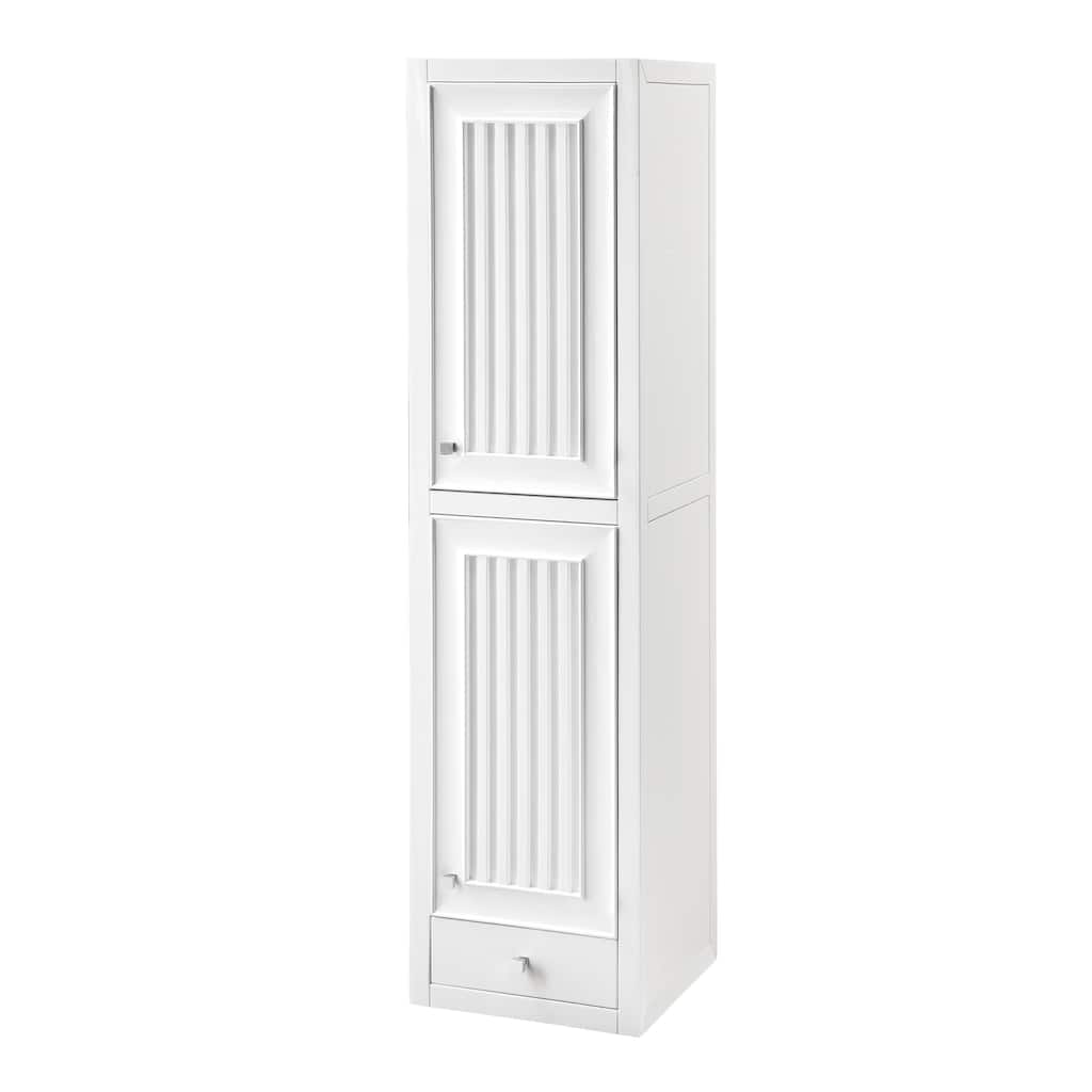Athens 15" Tower Hutch - Right, Glossy White - 14.8 x 14.9 x 57.8
