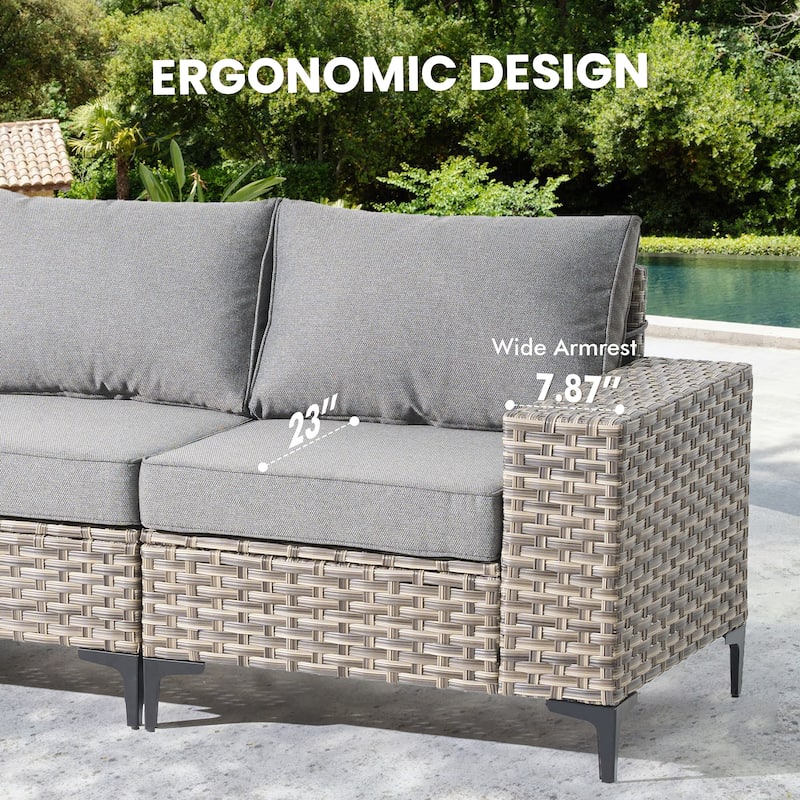 XIZZI Outdoor Patio Furniture Sectional Set with Swivel Chairs