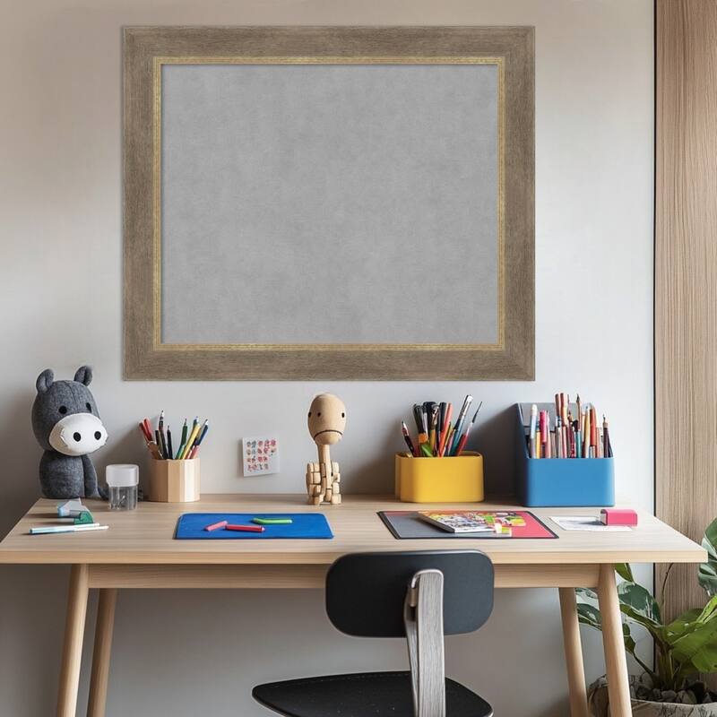 Amanti Art Driftwood Tan Framed Magnetic Board