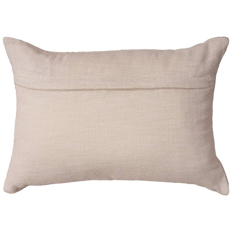 Rizzy Home Neutral Botanical Embroidered Throw Pillow