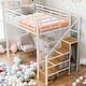 preview thumbnail 2 of 30, Metal Full Size Loft Bed with Desk,Storage Wardrobe and Staircase