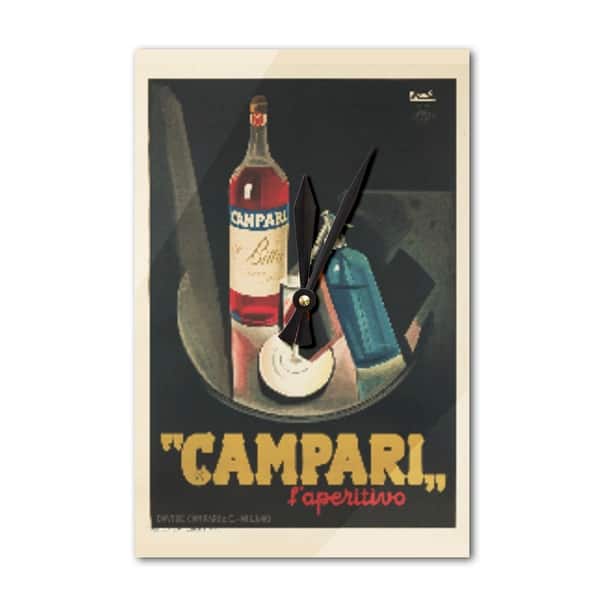 Campari - l'aperitivo (artist: Nizzoli) Italy c. 1926 - Vintage Poster  (Acrylic Wall Clock) - Acrylic Wall Clock - Bed Bath & Beyond - 15850387