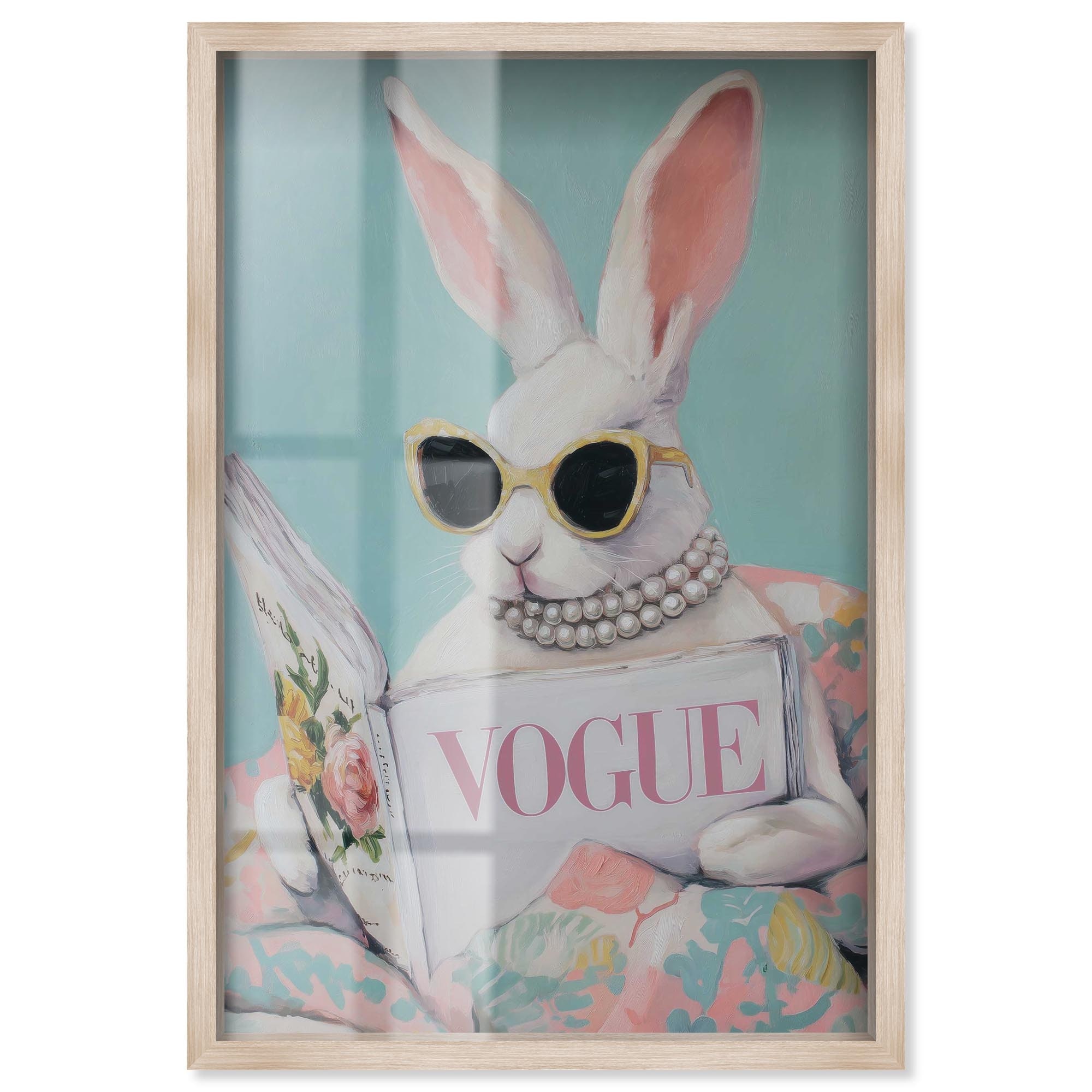 Spring Magazine Bunny Pet Wall Decor Shadowbox Print by Art Remedy
