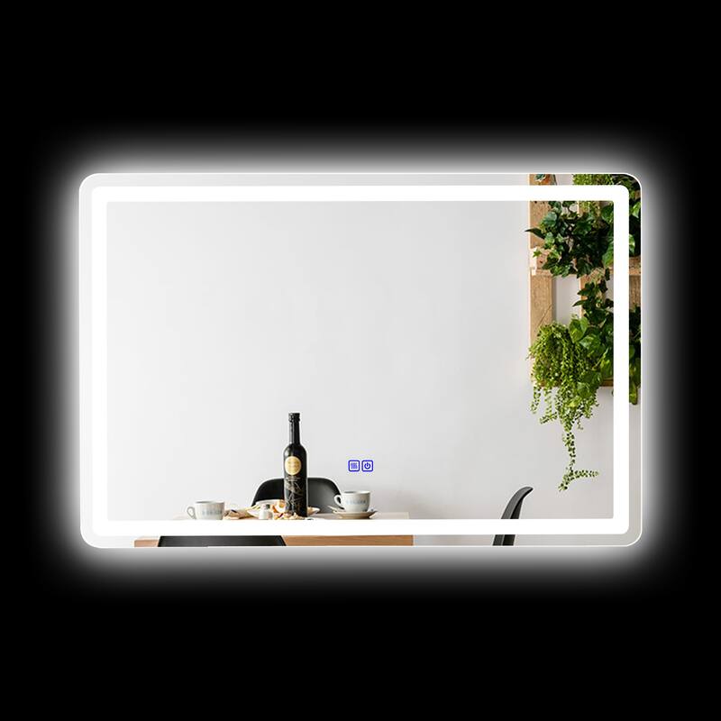 Frameless Wall Mounted LED Bathroom Mirror - Colorless