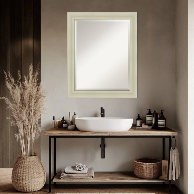 Oliver Beveled Wood Framed Bathroom Vanity Wall Mirror