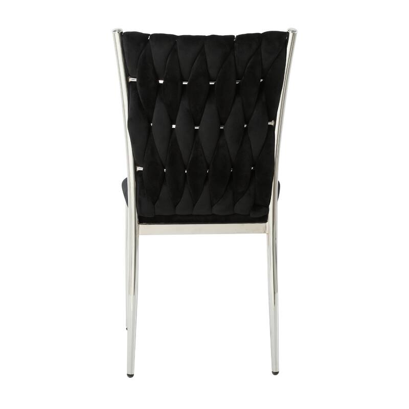 Modern Simple Velvet Dining Chair, Family Bedroom Stool Back Student Table Chair, Metal Chair Legs (Set Of 4)