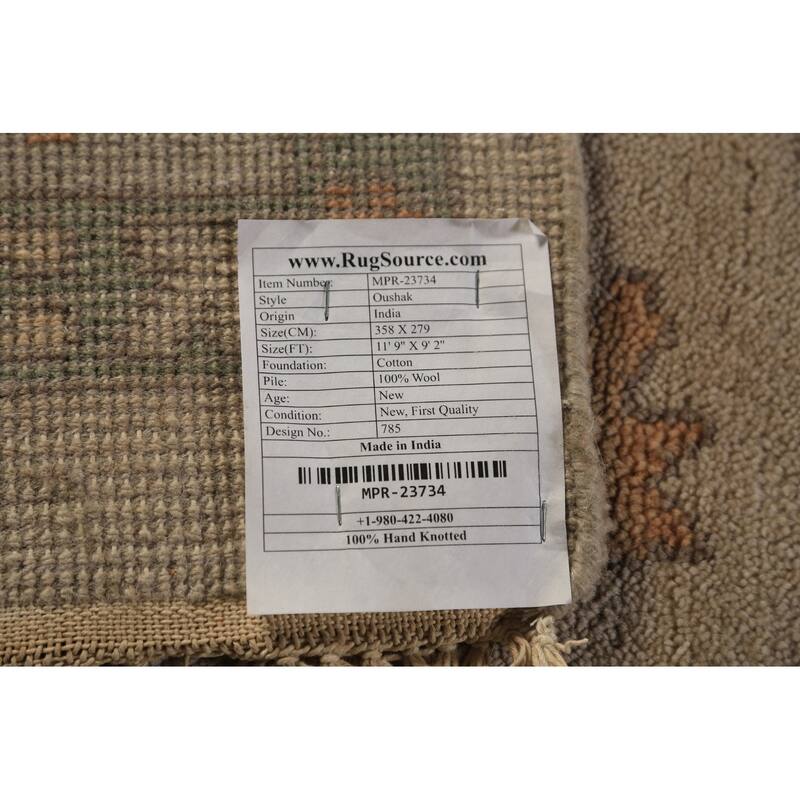 Floral Oushak Oriental Area Rug Handmade Wool Carpet - 9'2"x 11'9"