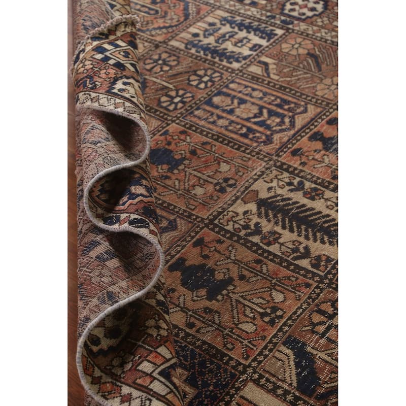 Garden Design Bakhtiari Persian Antique Area Rug Handmade Wool Carpet - 6'7"x 10'1"