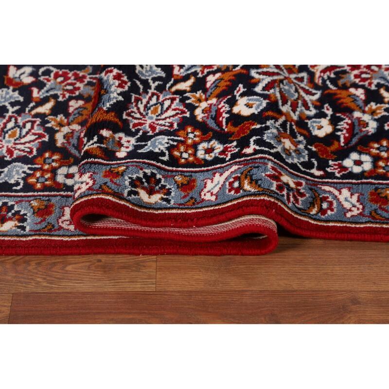 Traditional Kashan Turkish Rug Machine-Made Bedroom Red Carpet - 9'9" x 12'10"