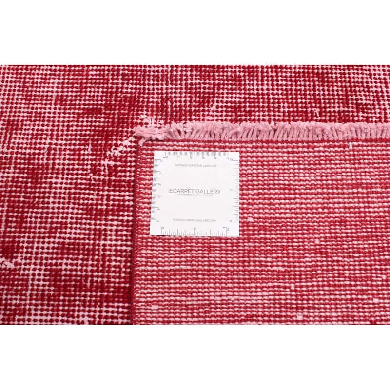 ECARPETGALLERY Hand-knotted Melis Vintage Dark Red Wool Rug - 6'9 x 10'6