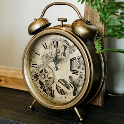 Yosemite Home Decor Gears Table Top Clock - 13 x 10 x 3