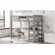 preview thumbnail 5 of 14, Industrial Modern Twin Size Loft Bed with Storage Shelves and Under-bed Desk, Sturdy Construction & Safety Guaranteed, Grey