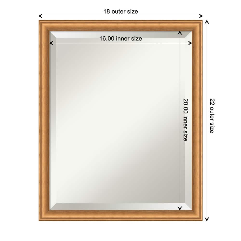 Salon Scoop Beveled Wood Framed Bathroom Vanity Wall Mirror