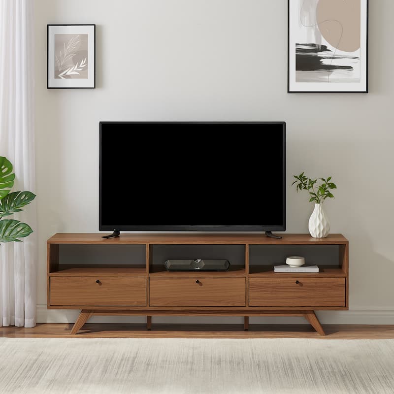 Middlebrook Designs Modern Drop-Down Drawer TV Stand - Mocha