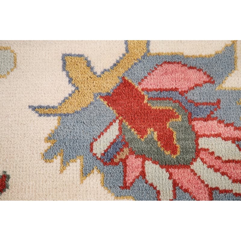 Blue Oushak Oriental Area Rug Handmade Living Room Wool Carpet - 9'0"x 12'0"