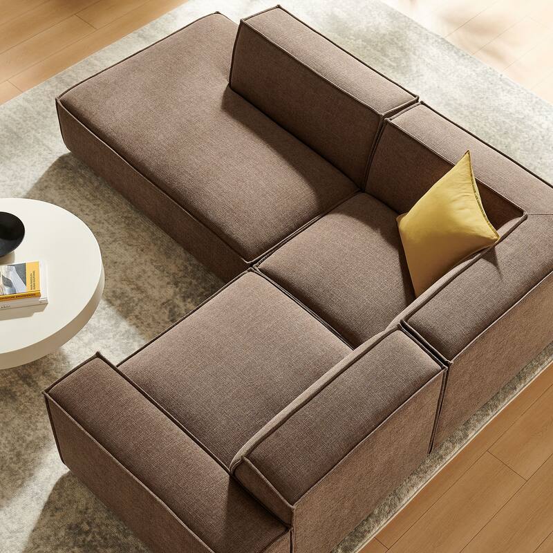 Restore 3-Piece Performance Fabric Upholstered Modular L-Shaped Sectional Sofa