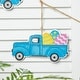 preview thumbnail 9 of 22, Glitzhome Easter Wooden Eggs Door Hanger Metal Truck Bunny Garland Wall Hanging Decor - N/A